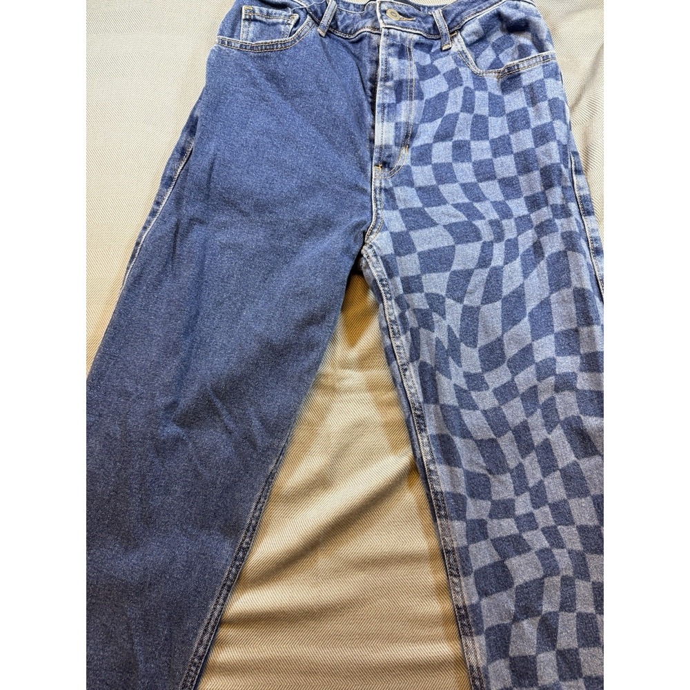 Hollister W Jeans IS 28/31 Ultra High-Rise Stacked Vtg. Straight Checkered - Picture 2 of 9